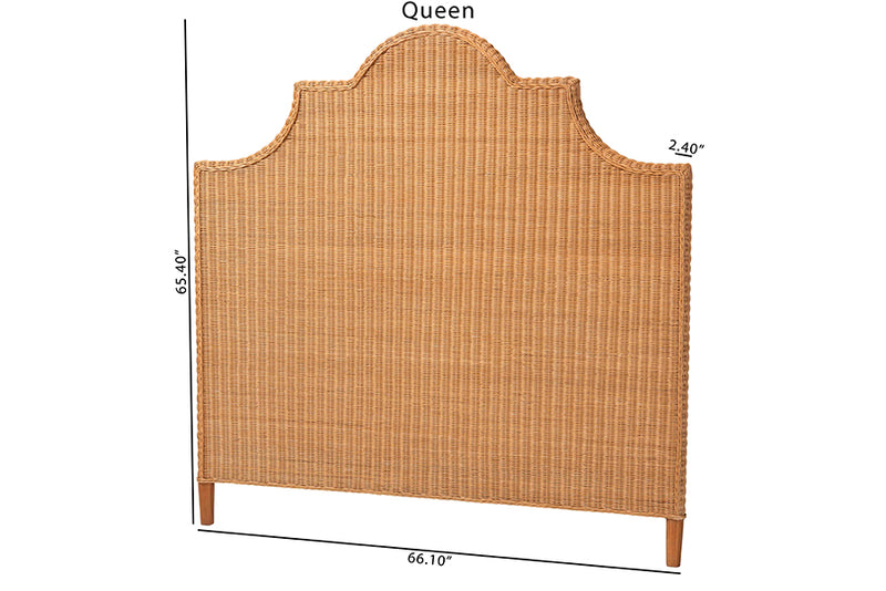 Alira Bohemian Light Honey Rattan Queen Size Standalone Headboard