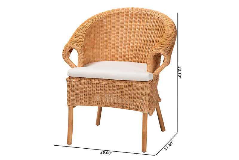 Stacey Bohemian Braided Honey Rattan Dining Chair