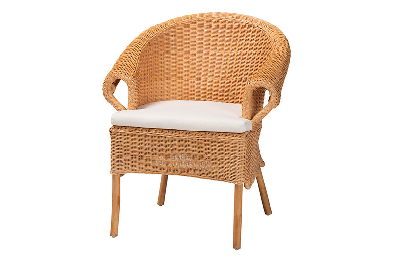 Stacey Bohemian Braided Honey Rattan Dining Chair