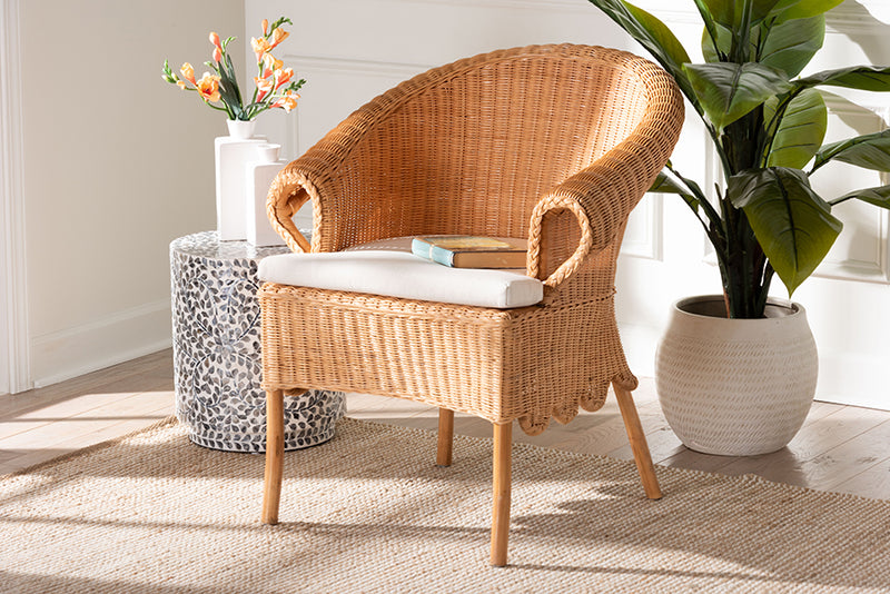 Stacey Bohemian Braided Honey Rattan Dining Chair