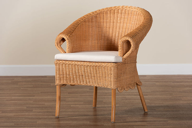 Stacey Bohemian Braided Honey Rattan Dining Chair Baxton