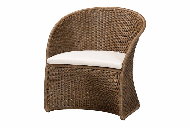 Jasmine Bohemian Greywashed Rattan Accent Chair Baxton
