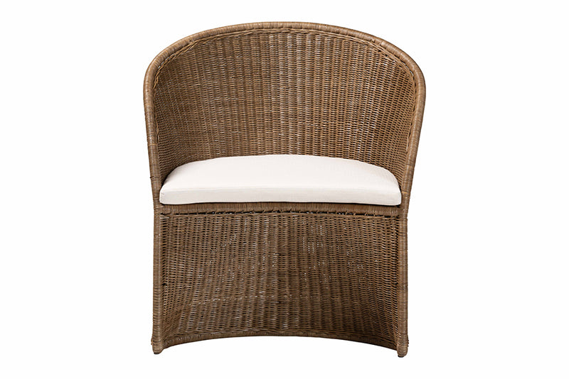 Jasmine Bohemian Greywashed Rattan Accent Chair