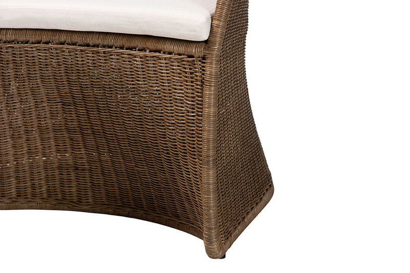 Jasmine Bohemian Greywashed Rattan Accent Chair Baxton