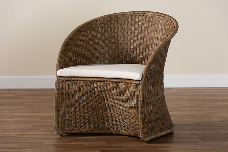 Jasmine Bohemian Greywashed Rattan Accent Chair