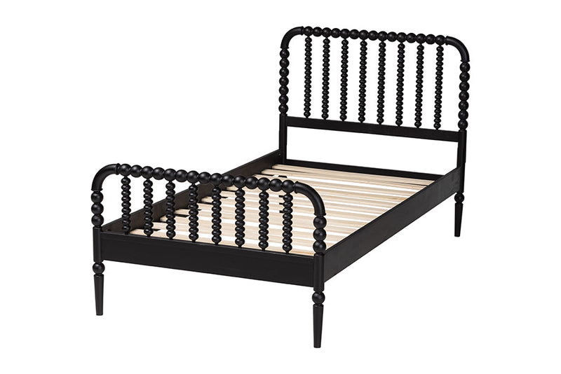 Laverne Black Full Size Bobbin Bed Baxton