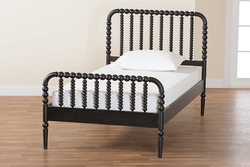 Laverne Black Twin Size Bobbin Bed Baxton