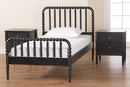 Laverne Black Twin Size 3-Piece Bobbin Bedroom Set Baxton
