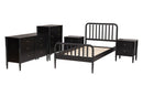 Laverne Black Full Size 5-Piece Bobbin Bedroom Set Baxton