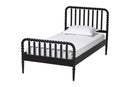 Laverne Black Twin Size 5-Piece Bobbin Bedroom Set Baxton