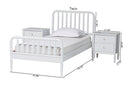 Laverne White Twin Size 3-Piece Bobbin Bedroom Set Baxton