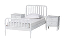 Laverne White Twin Size 3-Piece Bobbin Bedroom Set Baxton