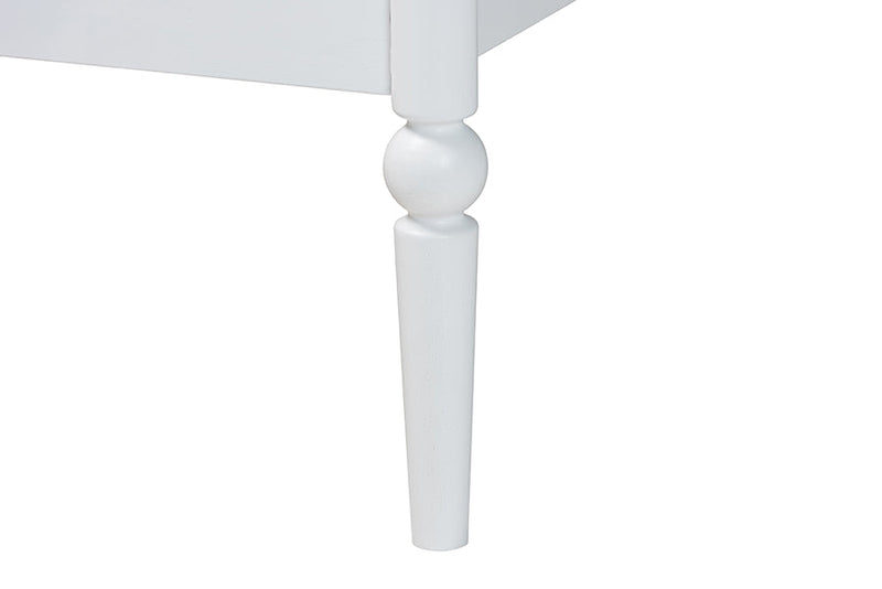 Laverne White Twin Size 3-Piece Bobbin Bedroom Set Baxton