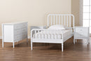 Laverne White Twin Size 4Pc Bobbin Bedroom Set Baxton