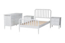 Laverne White Twin Size 4Pc Bobbin Bedroom Set Baxton