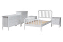 Laverne White Twin Size 5-Piece Bobbin Bedroom Set Baxton