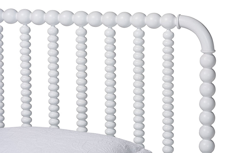 Laverne Mid-Century White Twin Size 5-Piece Bobbin Bedroom Set Baxton