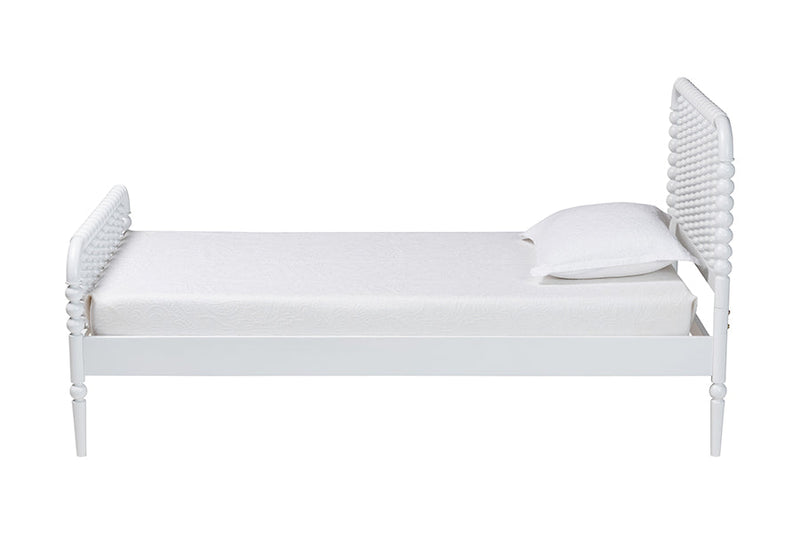 Laverne White Twin Size Bobbin Bed Baxton