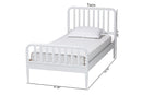 Laverne White Twin Size Bobbin Bed Baxton