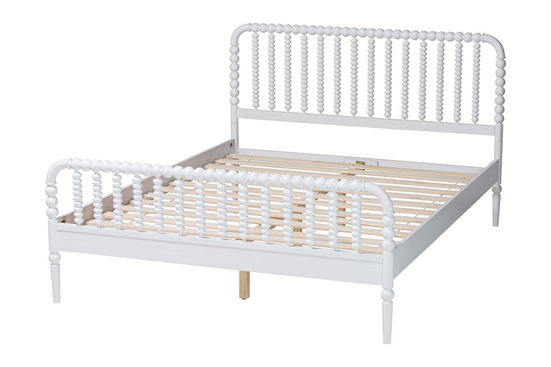 Laverne White Queen Size Bobbin Bed Baxton