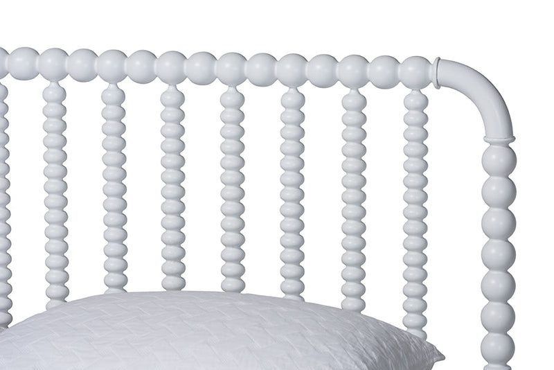 Laverne White Queen Size Bobbin Bed Baxton
