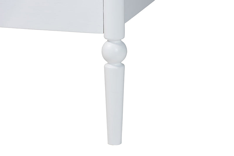 Laverne White Queen Size Bobbin Bed Baxton
