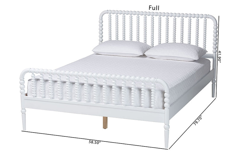 Laverne White Queen Size Bobbin Bed Baxton