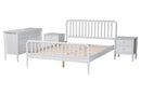 Laverne White Queen Size 4Pc Bobbin Bedroom Set Baxton