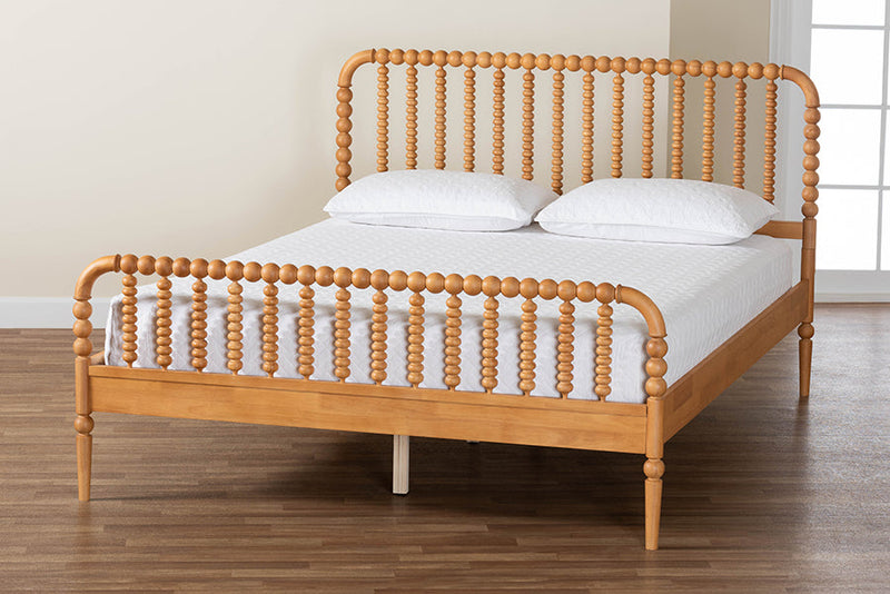 Laverne Oak Brown Queen Size Bobbin Bed Baxton