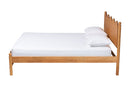 Whitby Modern Oak Brown Wood Queen Platform Bed with Scalloped Edges Baxton
