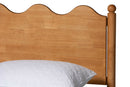 Whitby Modern Oak Brown Wood Queen Platform Bed with Scalloped Edges Baxton