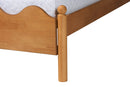 Whitby Modern Oak Brown Wood Queen Platform Bed with Scalloped Edges Baxton