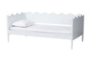 Whitby Modern White Wood Full Daybed with Scalloped Edges Baxton