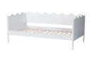Whitby Modern White Wood Twin Daybed with Scalloped Edges Baxton