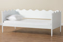 Whitby Modern White Wood Twin Daybed with Scalloped Edges Baxton