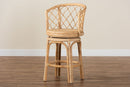 Nivernais Bohemian Light Honey Rattan Swivel Counter Stool Baxton