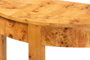 Falk Natural Real Burl Wood Half-Moon Console Table Baxton