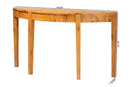 Falk Natural Real Burl Wood Half-Moon Large Console Table Baxton