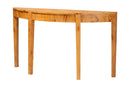Falk Natural Real Burl Wood Half-Moon Large Console Table Baxton