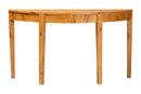 Falk Natural Real Burl Wood Half-Moon Large Console Table Baxton