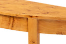 Falk Natural Real Burl Wood Half-Moon Large Console Table Baxton
