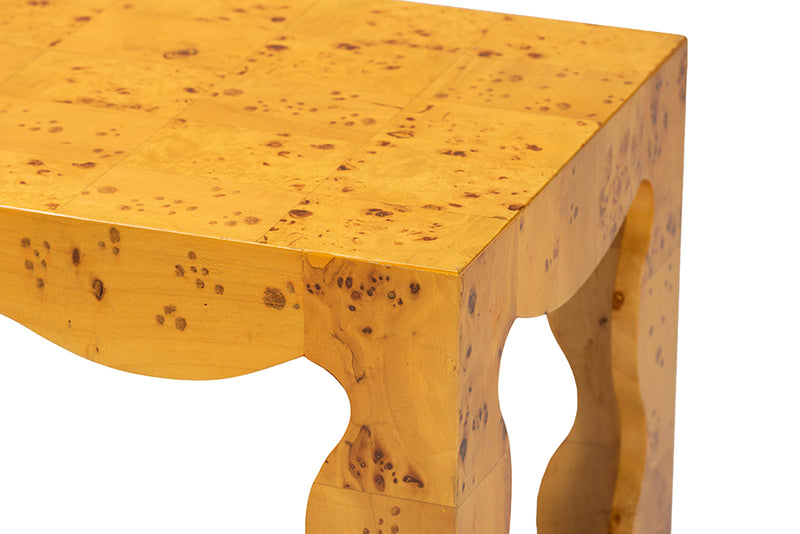 Gisela Modern and Contemporary Natural Real Burl Wood End Table