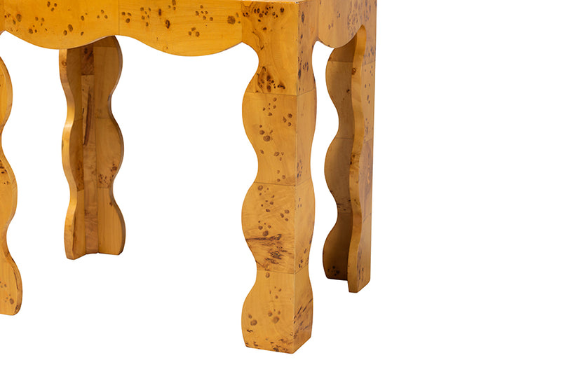 Gisela Modern and Contemporary Natural Real Burl Wood End Table