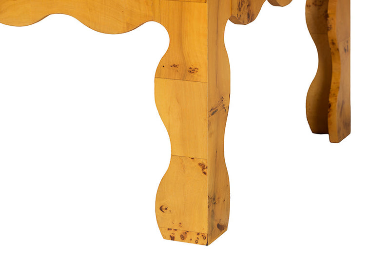 Gisela Natural Real Burl Wood Coffee Table Baxton
