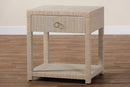 Pertessa Bohemian Woven Natural Grasscloth 1-Drawer Nightstand Baxton