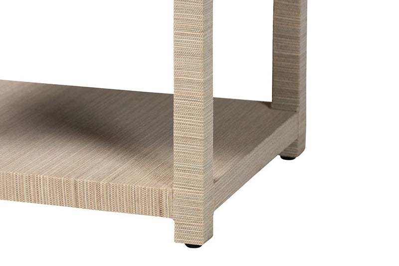 Pertessa Bohemian Woven Natural Grasscloth 1-Drawer Nightstand Baxton