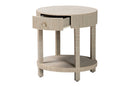 Mandell Bohemian Woven Natural Grasscloth 1-Drawer Nightstand Baxton