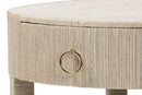 Mandell Bohemian Woven Natural Grasscloth 1-Drawer Nightstand Baxton
