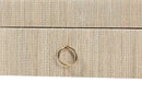 Templemore Bohemian Woven Natural Grasscloth 3-Drawer Console Table Baxton