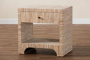 Ulric Bohemian Woven Natural Grasscloth 1-Drawer Nightstand Baxton